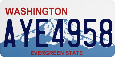 WA license plate AYE4958