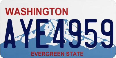 WA license plate AYE4959