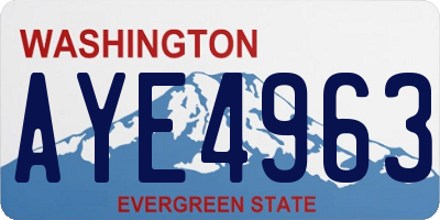 WA license plate AYE4963