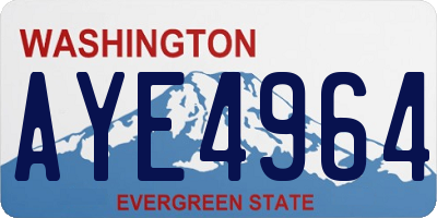 WA license plate AYE4964