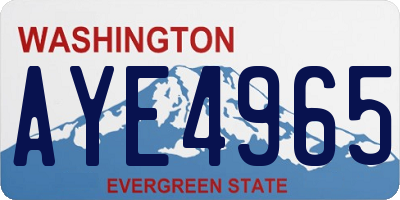 WA license plate AYE4965