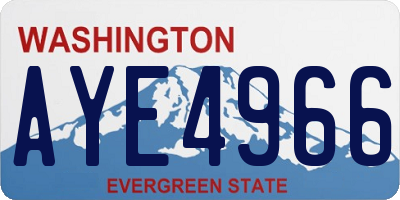 WA license plate AYE4966