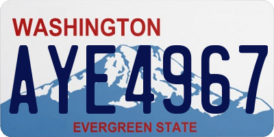 WA license plate AYE4967