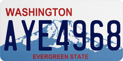 WA license plate AYE4968