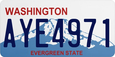 WA license plate AYE4971