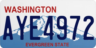 WA license plate AYE4972