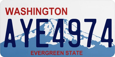 WA license plate AYE4974