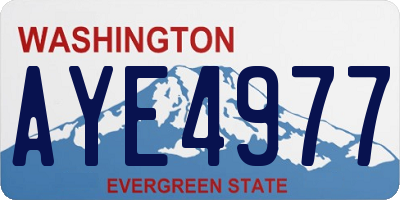 WA license plate AYE4977