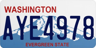 WA license plate AYE4978