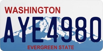 WA license plate AYE4980