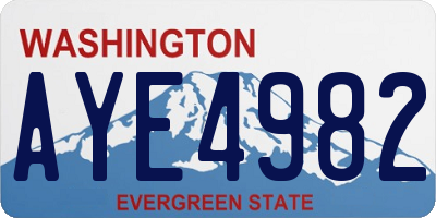 WA license plate AYE4982