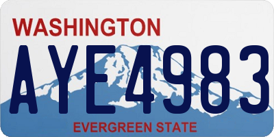 WA license plate AYE4983