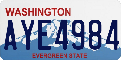 WA license plate AYE4984
