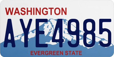 WA license plate AYE4985