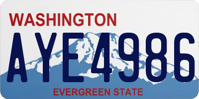 WA license plate AYE4986