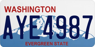 WA license plate AYE4987