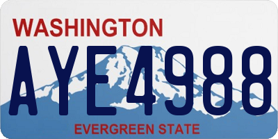 WA license plate AYE4988