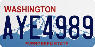 WA license plate AYE4989