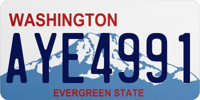 WA license plate AYE4991