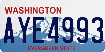 WA license plate AYE4993