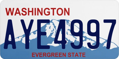 WA license plate AYE4997
