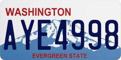 WA license plate AYE4998