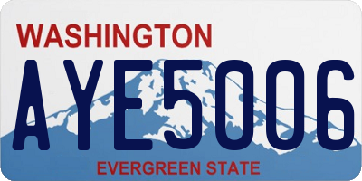 WA license plate AYE5006