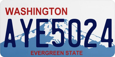 WA license plate AYE5024