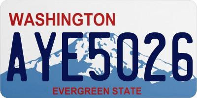 WA license plate AYE5026