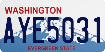 WA license plate AYE5031