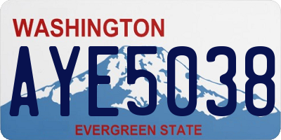 WA license plate AYE5038