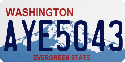 WA license plate AYE5043