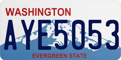 WA license plate AYE5053