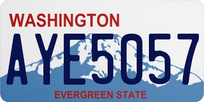 WA license plate AYE5057