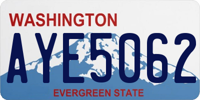 WA license plate AYE5062