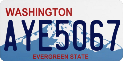 WA license plate AYE5067