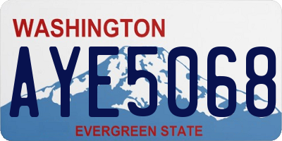 WA license plate AYE5068