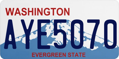 WA license plate AYE5070