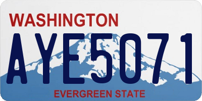 WA license plate AYE5071