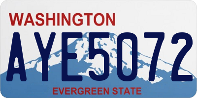 WA license plate AYE5072