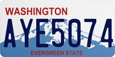 WA license plate AYE5074