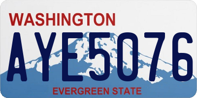 WA license plate AYE5076