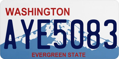 WA license plate AYE5083