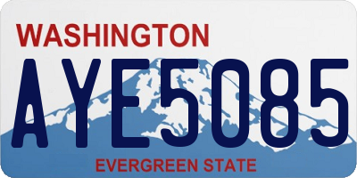 WA license plate AYE5085