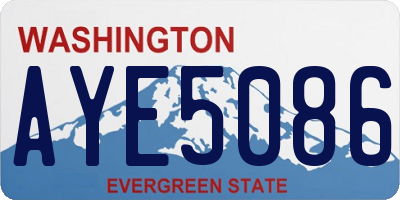 WA license plate AYE5086