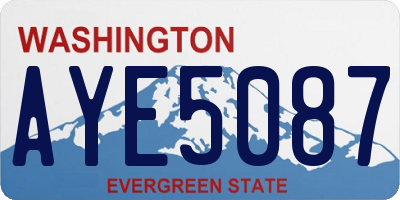 WA license plate AYE5087