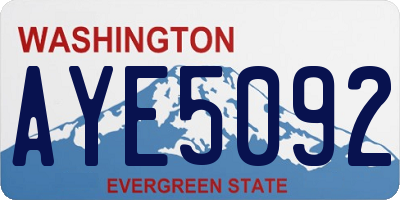 WA license plate AYE5092