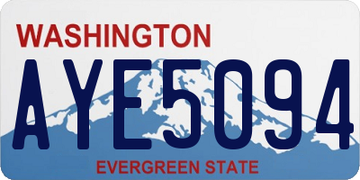 WA license plate AYE5094