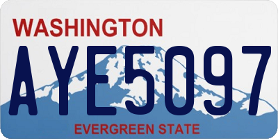 WA license plate AYE5097