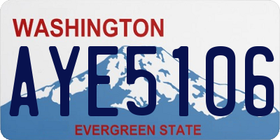 WA license plate AYE5106